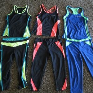 3 Sets Matching Leggings and Athletic Tops